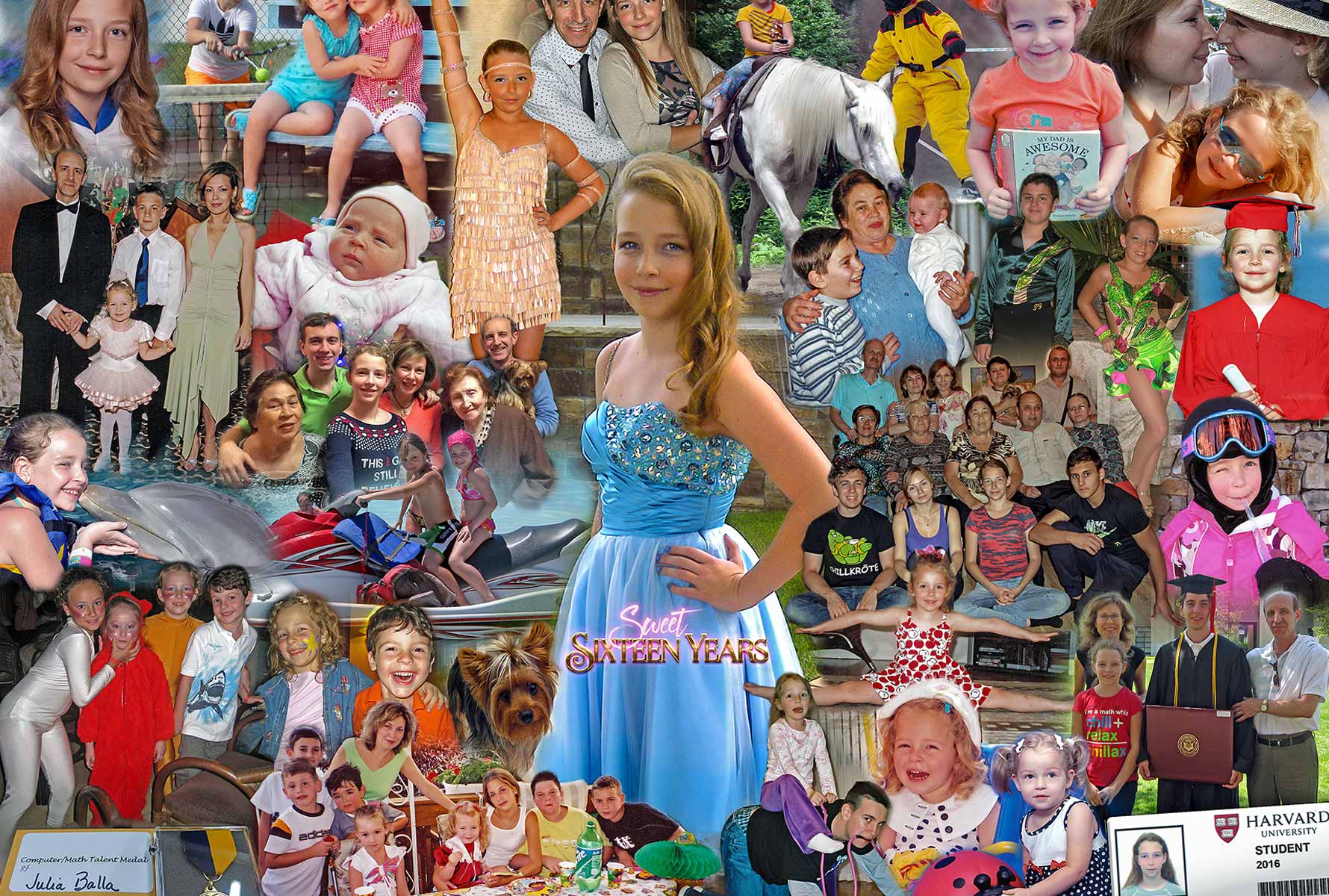 Blended Collage for Sweet 16 Celebration